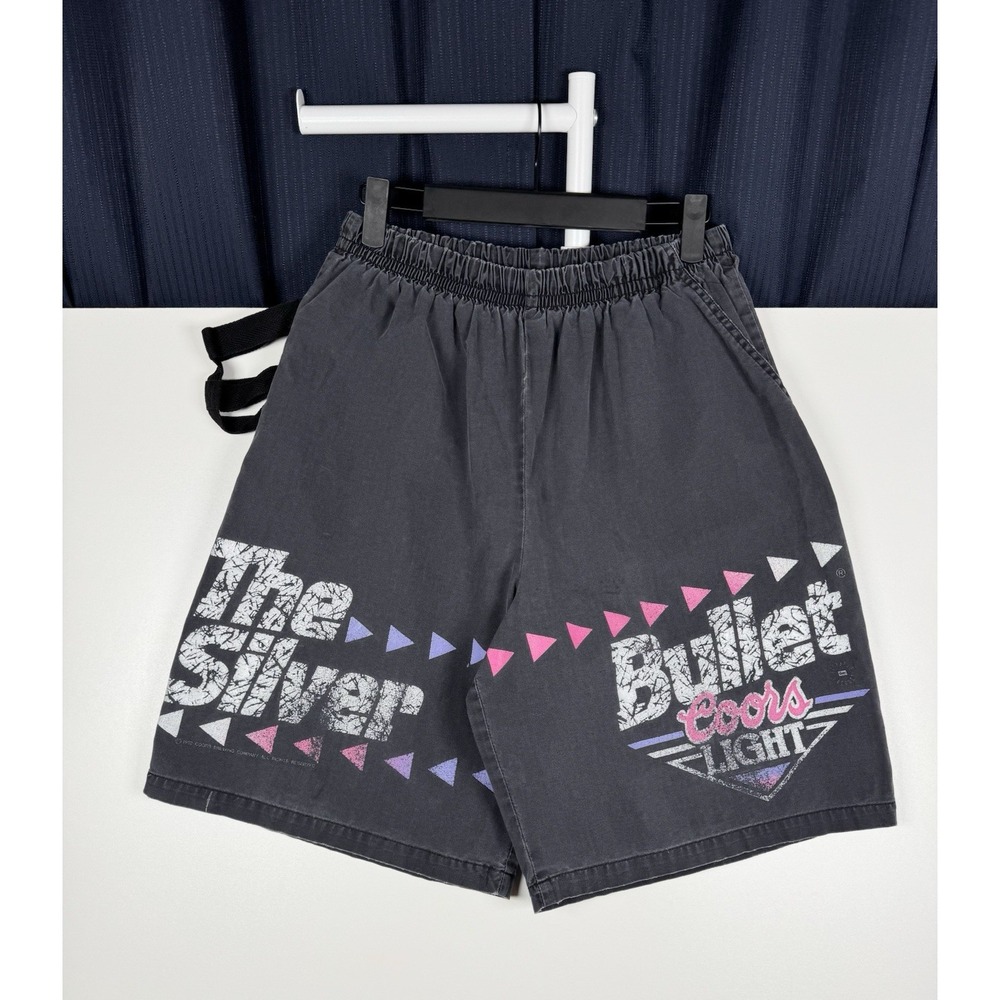 VTG 90s Zoodas Men's Coors Light Silver Bullet Beer Shorts With Can Holder - L